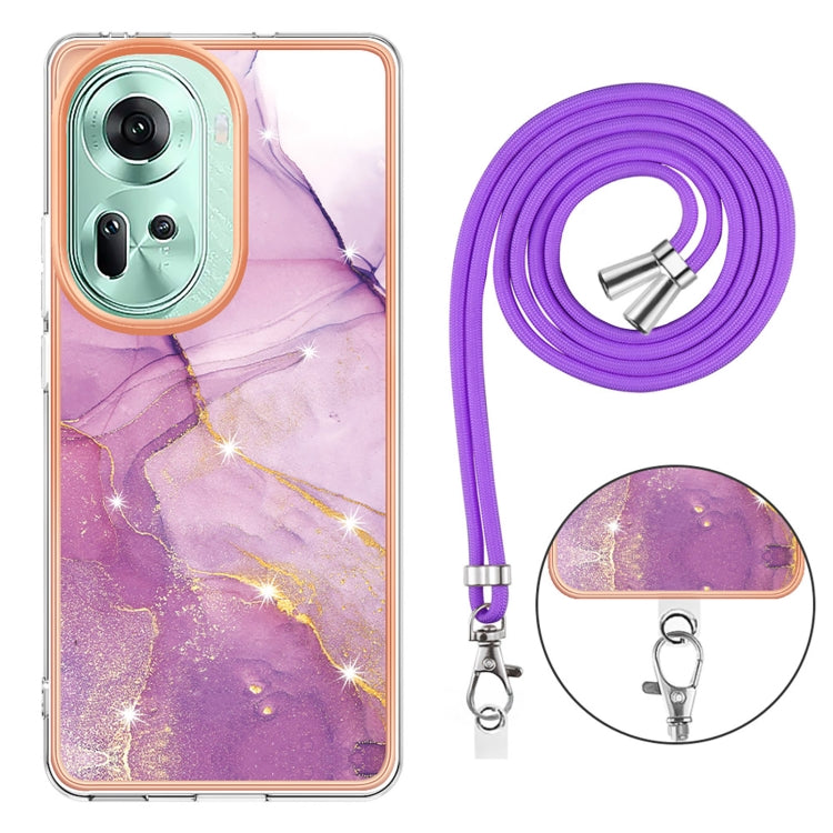 Electroplating Marble Dual-side IMD Phone Case with Lanyard