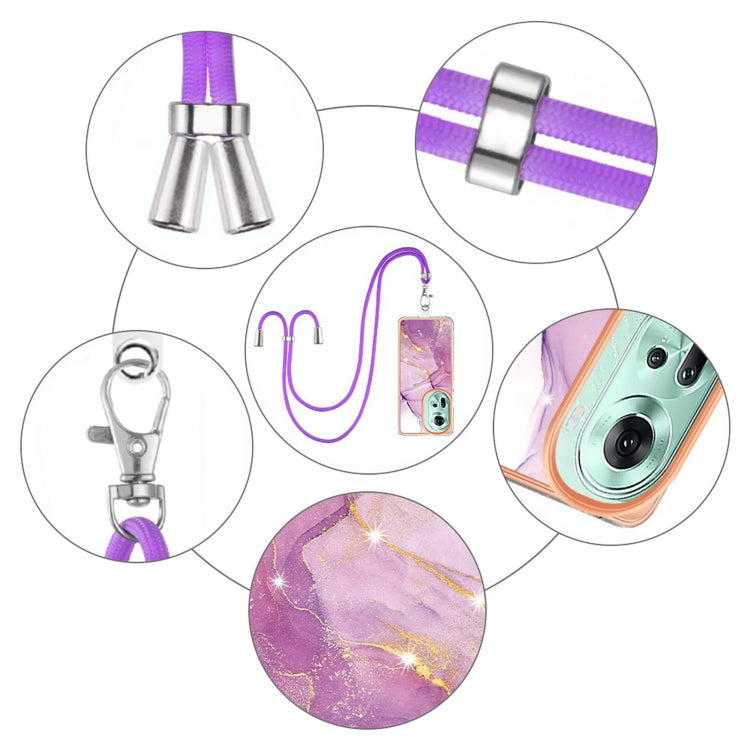 Electroplating Marble Dual-side IMD Phone Case with Lanyard