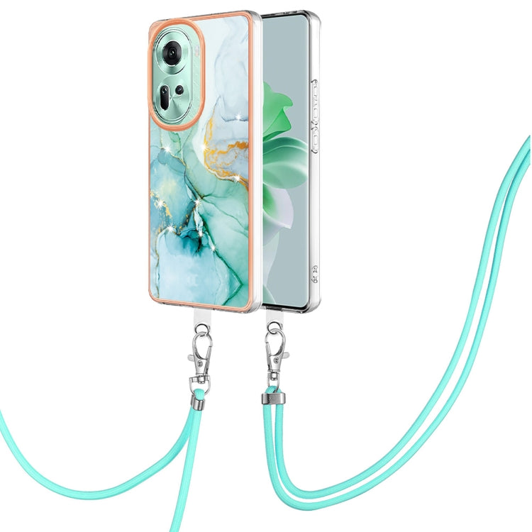 Electroplating Marble Dual-side IMD Phone Case with Lanyard, For OPPO Reno12 Pro Global, For OPPO Reno12 Global, For OPPO A60, For OPPO Reno11 F 5G Global, For OPPO Reno11 5G Global