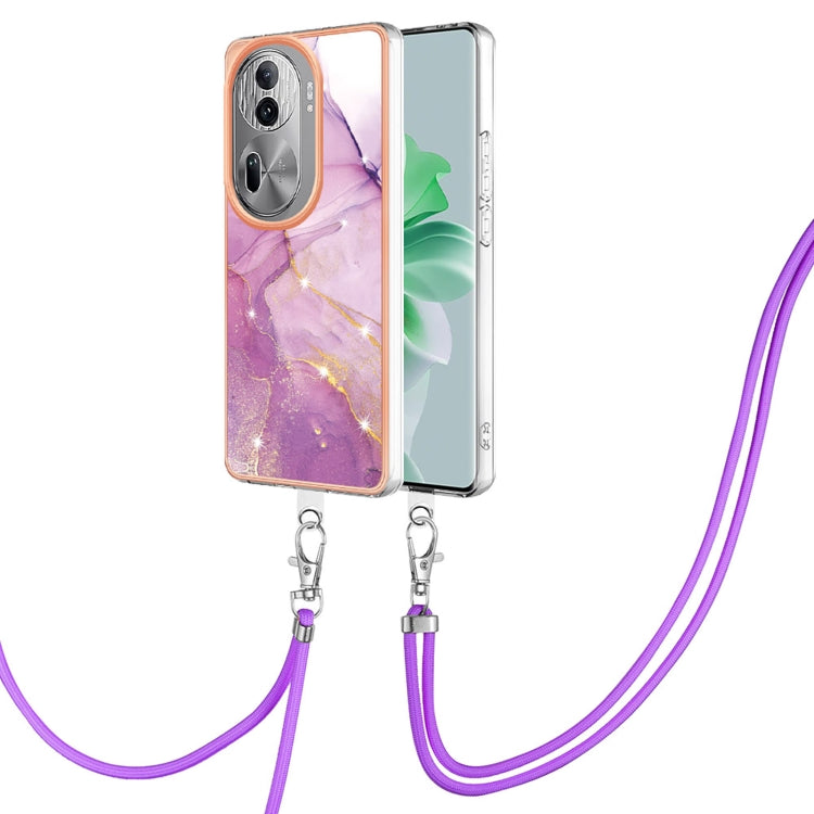 Electroplating Marble Dual-side IMD Phone Case with Lanyard, For OPPO Reno11 Pro 5G Global, For OPPO A58 4G, For OPPO Reno10 5G Global, For OPPO Reno10 Pro 5G Global, For OPPO A78 4G