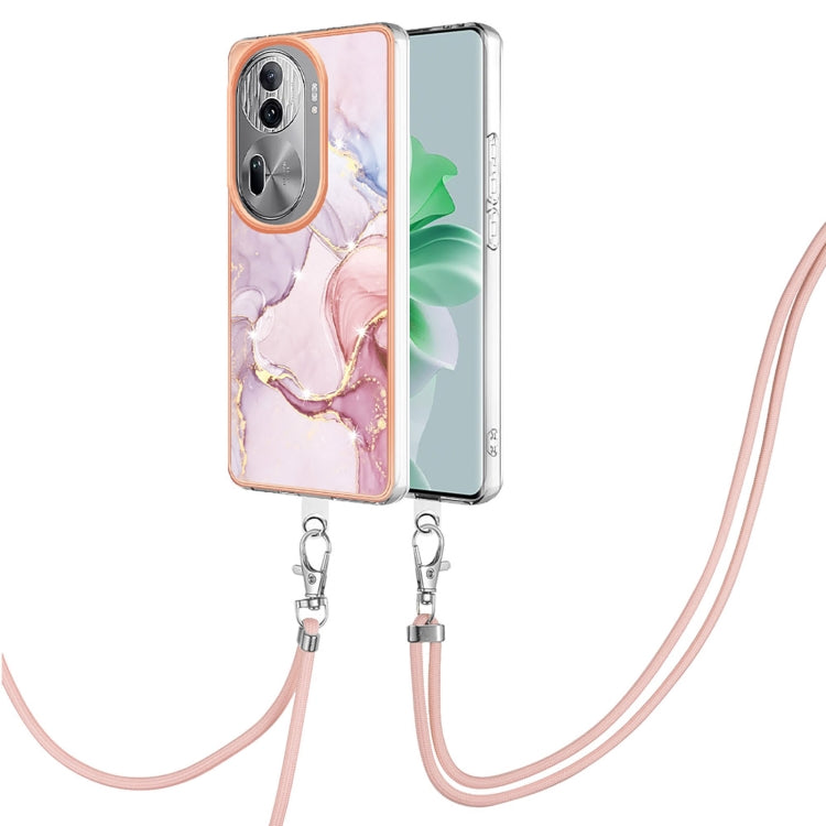 Electroplating Marble Dual-side IMD Phone Case with Lanyard, For OPPO Reno11 Pro 5G Global, For OPPO A58 4G, For OPPO Reno10 5G Global, For OPPO Reno10 Pro 5G Global, For OPPO A78 4G