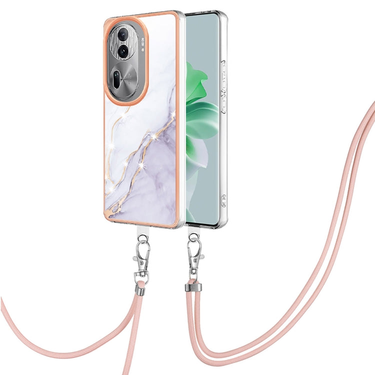 Electroplating Marble Dual-side IMD Phone Case with Lanyard, For OPPO Reno11 Pro 5G Global, For OPPO A58 4G, For OPPO Reno10 5G Global, For OPPO Reno10 Pro 5G Global, For OPPO A78 4G