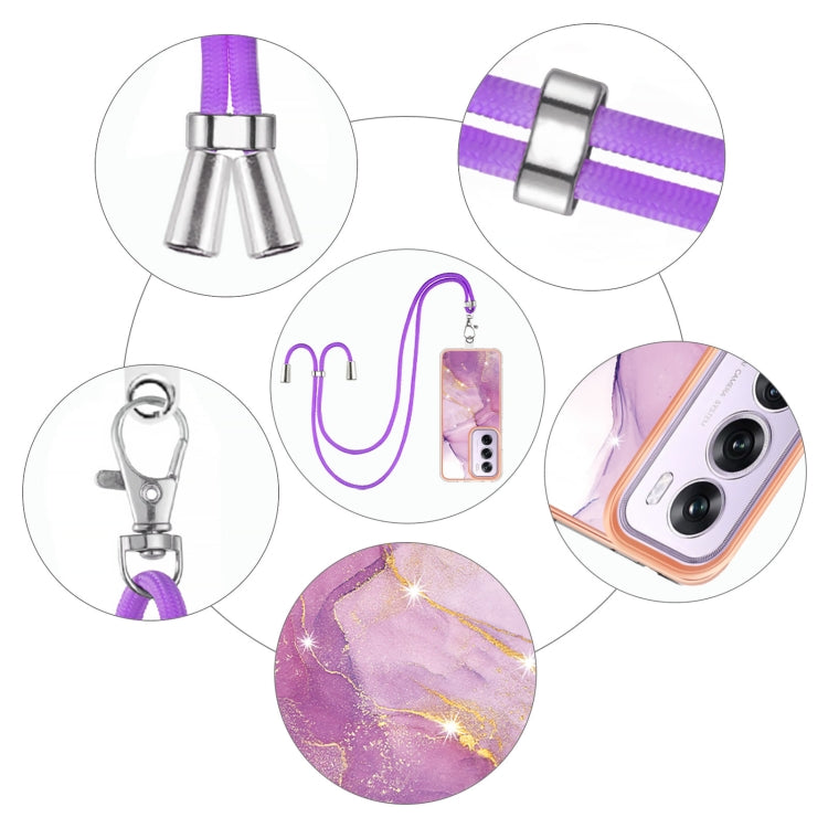 Electroplating Marble Dual-side IMD Phone Case with Lanyard