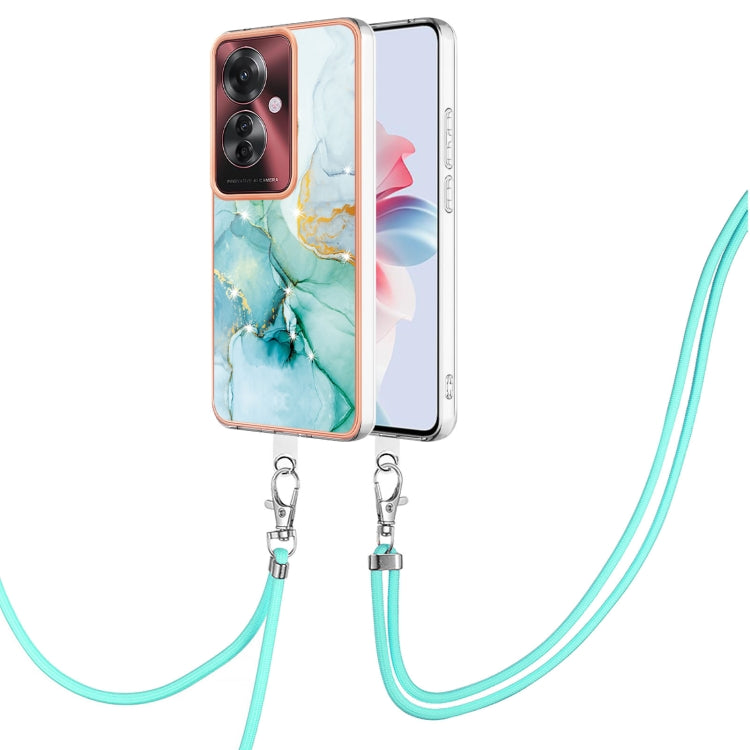 Electroplating Marble Dual-side IMD Phone Case with Lanyard, For OPPO Reno12 Pro Global, For OPPO Reno12 Global, For OPPO A60, For OPPO Reno11 F 5G Global, For OPPO Reno11 5G Global