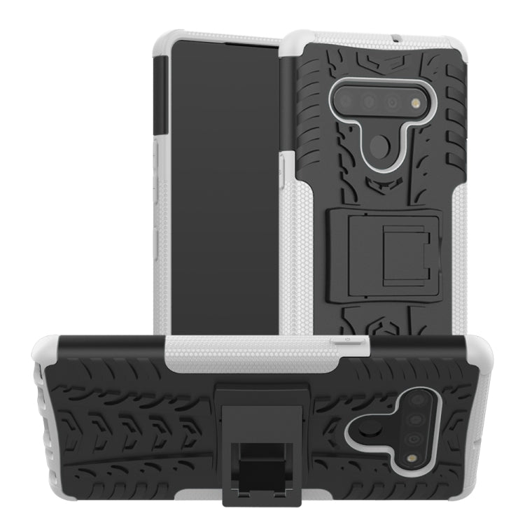 Tire Texture Shockproof TPU+PC Protective Case，with Holder, For LG K51, For LG Stylo 6, For Motorola Moto G8, For Motorola Moto G8 Power