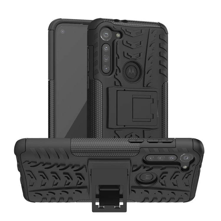 Tire Texture Shockproof TPU+PC Protective Case，with Holder, For LG K51, For LG Stylo 6, For Motorola Moto G8, For Motorola Moto G8 Power