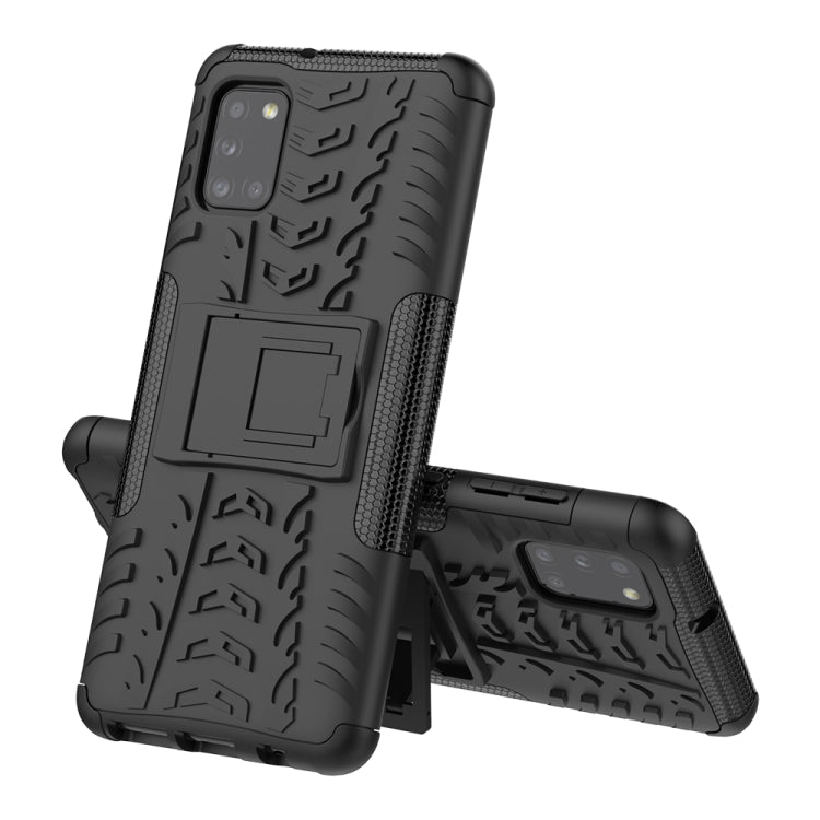 Tire Texture Shockproof TPU+PC Protective Case，with Holder, For Samsung Galaxy A31, For Samsung Galaxy M11, For OPPO Realme 6, For Xiaomi Mi 10 Lite 5G