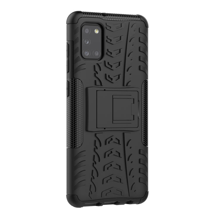 Tire Texture Shockproof TPU+PC Protective Case，with Holder, For Samsung Galaxy A31, For Samsung Galaxy M11, For OPPO Realme 6, For Xiaomi Mi 10 Lite 5G