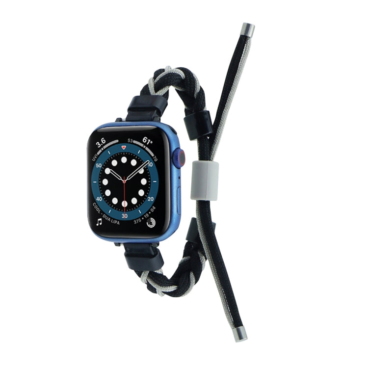 Silicone Bean Braided Cord Nylon Watch Band, For Apple Watch 9 41mm, For Apple Watch 7 41mm, For Apple Watch 7 45mm