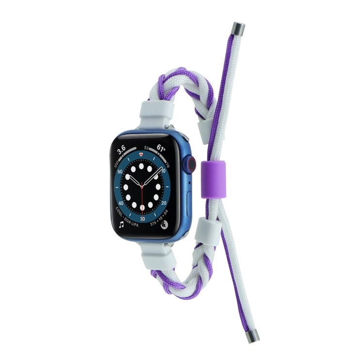 Silicone Bean Braided Cord Nylon Watch Band, For Apple Watch SE 40mm, For Apple Watch SE 44mm, For Apple Watch 6 40mm