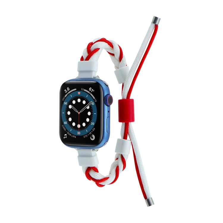 Silicone Bean Braided Cord Nylon Watch Band, For Apple Watch 6 44mm, For Apple Watch 5 44mm, For Apple Watch 5 40mm