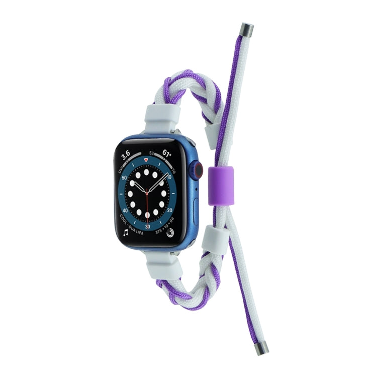 Silicone Bean Braided Cord Nylon Watch Band, For Apple Watch SE 2023 44mm, For Apple Watch Ultra 49mm, For Apple Watch SE 2023 40mm