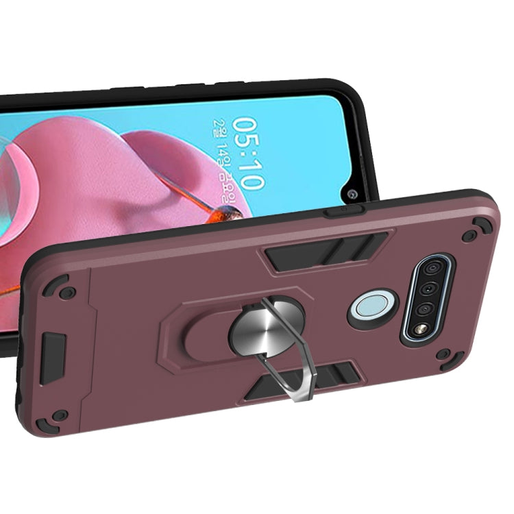 2 in 1 Armour Series PC + TPU Protective Case with Ring Holder, For LG K51 / Q51, For Vivo Y50