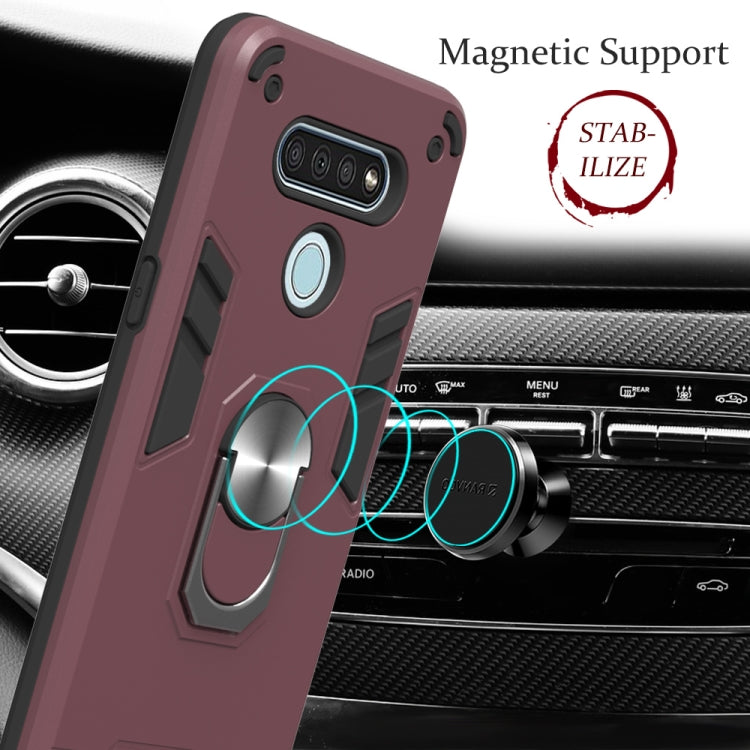 2 in 1 Armour Series PC + TPU Protective Case with Ring Holder, For LG K51 / Q51, For Vivo Y50