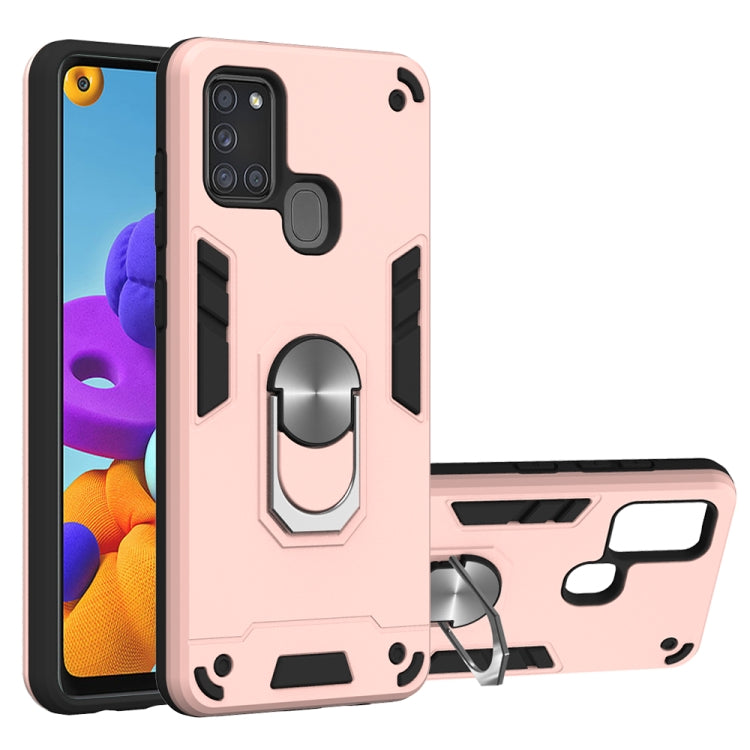 2 in 1 Armour Series PC + TPU Protective Case with Ring Holder, For Huawei Y6P, For Huawei Y8P(2020), For Samsung Galaxy A21s