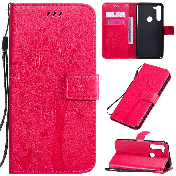 Tree & Cat Embossed Pattern Horizontal Flip Leather Case with Holder & Card Slots & Wallet & Lanyard, For Motorola Moto G8 Power, For OPPO Realme 6