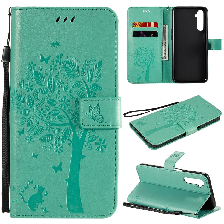 Tree & Cat Embossed Pattern Horizontal Flip Leather Case with Holder & Card Slots & Wallet & Lanyard, For OPPO Realme 6, For Xiaomi Redmi K30 Pro