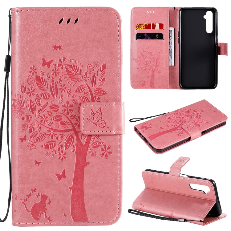 Tree & Cat Embossed Pattern Horizontal Flip Leather Case with Holder & Card Slots & Wallet & Lanyard, For OPPO Realme 6, For Xiaomi Redmi K30 Pro