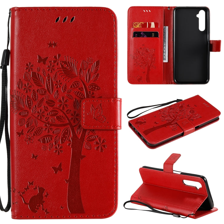 Tree & Cat Embossed Pattern Horizontal Flip Leather Case with Holder & Card Slots & Wallet & Lanyard, For OPPO Realme 6, For Xiaomi Redmi K30 Pro