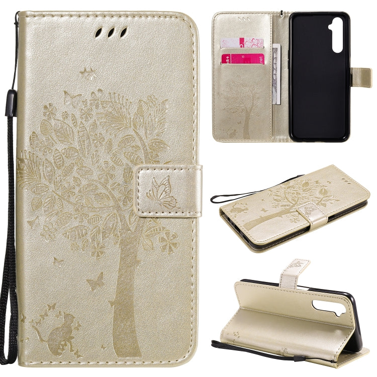 Tree & Cat Embossed Pattern Horizontal Flip Leather Case with Holder & Card Slots & Wallet & Lanyard, For OPPO Realme 6, For Xiaomi Redmi K30 Pro