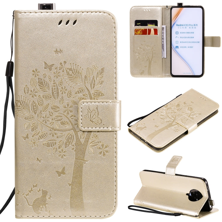 Tree & Cat Embossed Pattern Horizontal Flip Leather Case with Holder & Card Slots & Wallet & Lanyard, For OPPO Realme 6, For Xiaomi Redmi K30 Pro