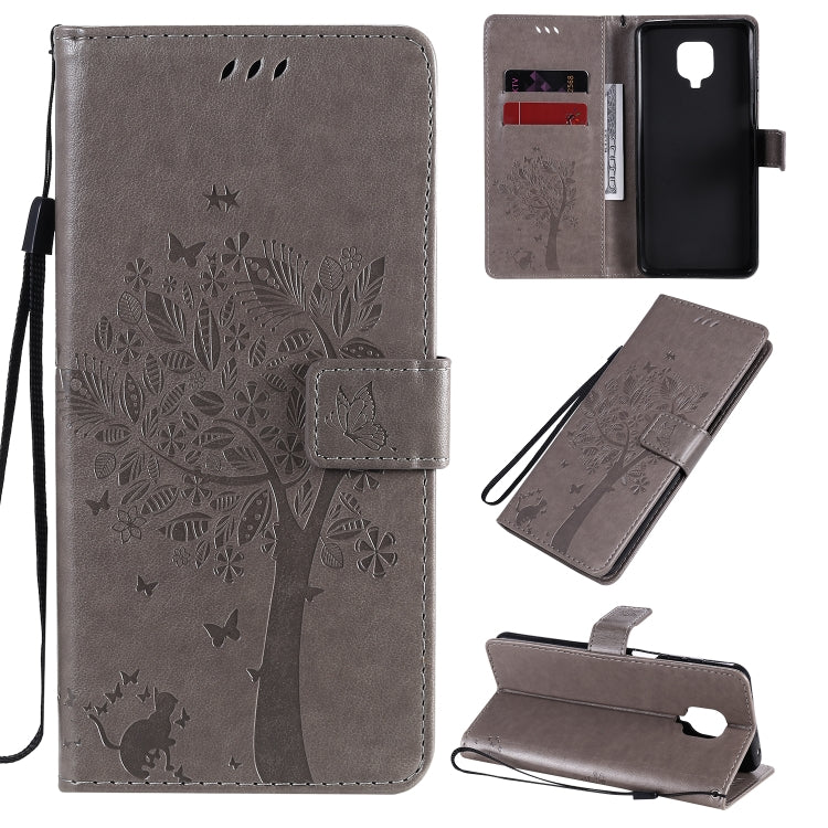 Tree & Cat Embossed Pattern Horizontal Flip Leather Case with Holder & Card Slots & Wallet & Lanyard, For Xiaomi Redmi K30 Pro, For Xiaomi Redmi Note 9 Pro