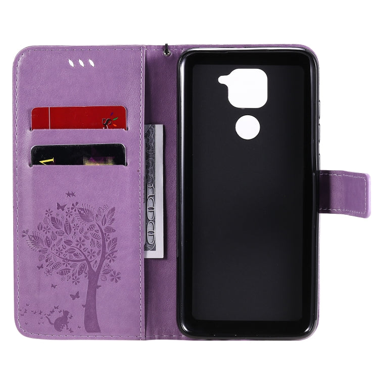 Tree & Cat Embossed Pattern Horizontal Flip Leather Case with Holder & Card Slots & Wallet & Lanyard, For Xiaomi Redmi Note 9, For Huawei Nova 7 Pro