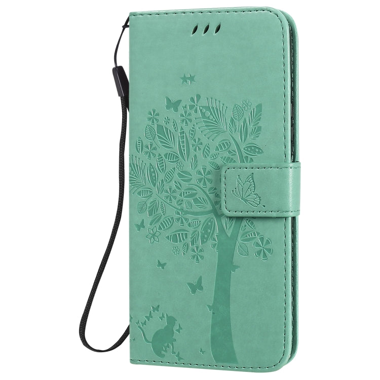 Tree & Cat Embossed Pattern Horizontal Flip Leather Case with Holder & Card Slots & Wallet & Lanyard, For Huawei Nova 7 SE, For Huawei Nova 7