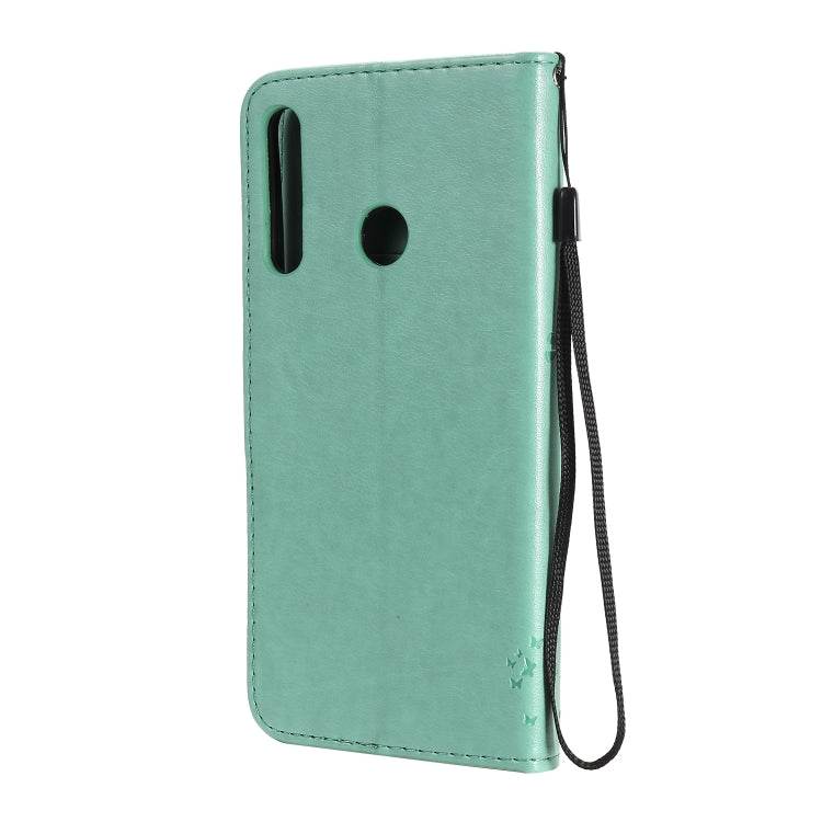 Tree & Cat Embossed Pattern Horizontal Flip Leather Case with Holder & Card Slots & Wallet & Lanyard, For Huawei P40 Lite E, For Huawei P Smart 2020