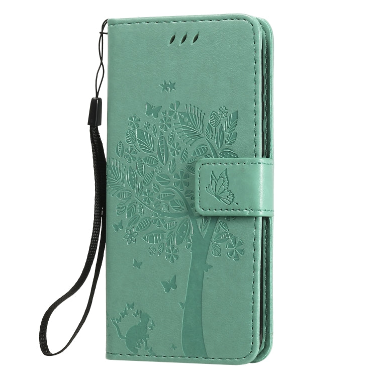 Tree & Cat Embossed Pattern Horizontal Flip Leather Case with Holder & Card Slots & Wallet & Lanyard, For Huawei Y5p, For Huawei Y6p