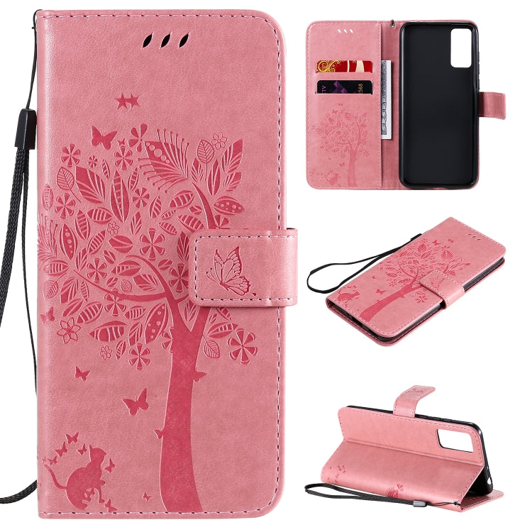 Tree & Cat Embossed Pattern Horizontal Flip Leather Case with Holder & Card Slots & Wallet & Lanyard, For Huawei Honor Play4T Pro, For Nokia 1.3