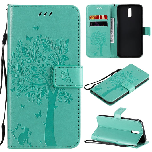 Tree & Cat Embossed Pattern Horizontal Flip Leather Case with Holder & Card Slots & Wallet & Lanyard, For Nokia 2.3, For Samsung Galaxy A21s