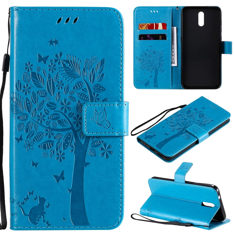 Tree & Cat Embossed Pattern Horizontal Flip Leather Case with Holder & Card Slots & Wallet & Lanyard, For Nokia 2.3, For Samsung Galaxy A21s