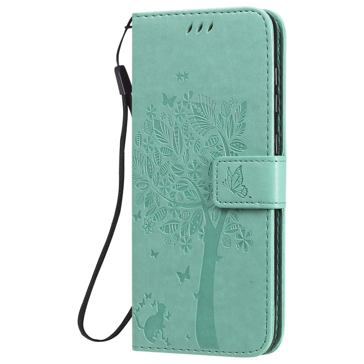 Tree & Cat Embossed Pattern Horizontal Flip Leather Case with Holder & Card Slots & Wallet & Lanyard, For Samsung Galaxy A21s, For Samsung Galaxy A31
