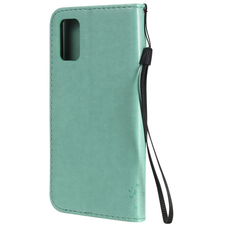 Tree & Cat Embossed Pattern Horizontal Flip Leather Case with Holder & Card Slots & Wallet & Lanyard, For Samsung Galaxy A41, For Samsung Galaxy A51 5G