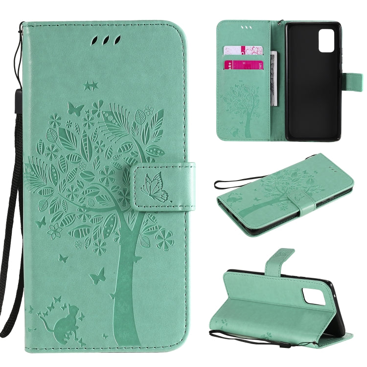 Tree & Cat Embossed Pattern Horizontal Flip Leather Case with Holder & Card Slots & Wallet & Lanyard, For Samsung Galaxy A71 5G, For Sony Xperia L4