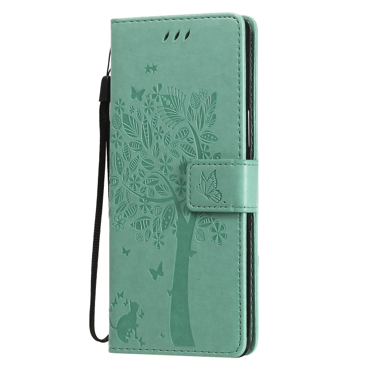 Tree & Cat Embossed Pattern Horizontal Flip Leather Case with Holder & Card Slots & Wallet & Lanyard, For Sony Xperia L4, For Sony Xperia 10 II