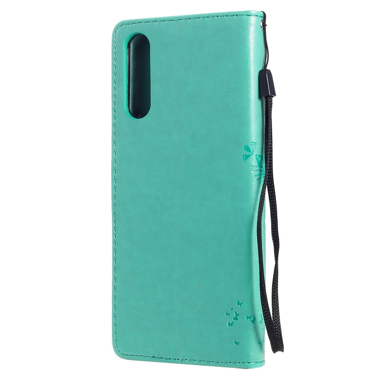 Tree & Cat Embossed Pattern Horizontal Flip Leather Case with Holder & Card Slots & Wallet & Lanyard, For Sony Xperia 10 II