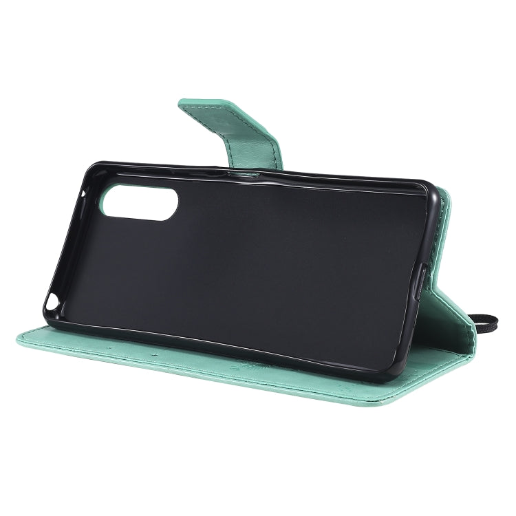 Tree & Cat Embossed Pattern Horizontal Flip Leather Case with Holder & Card Slots & Wallet & Lanyard, For Sony Xperia 10 II