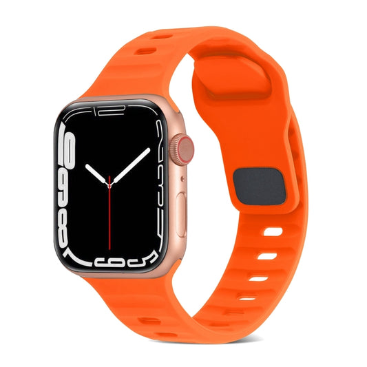 Square Buckle Stripes Silicone Watch Band, For Apple Watch Ultra 49mm