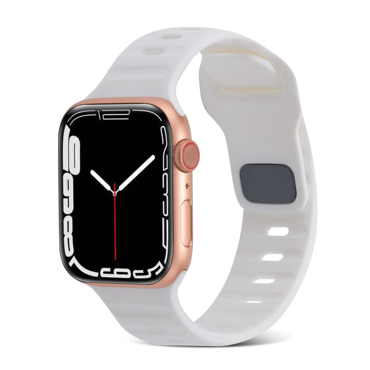 Square Buckle Stripes Silicone Watch Band, For Apple Watch Ultra 49mm