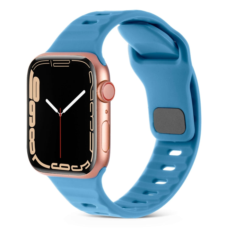 Square Buckle Stripes Silicone Watch Band, For Apple Watch Ultra 49mm