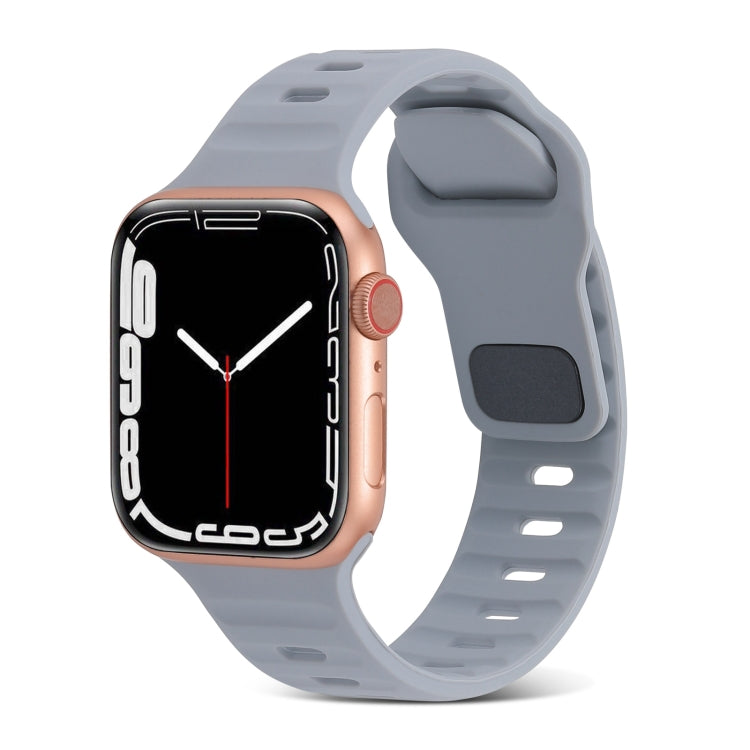 Square Buckle Stripes Silicone Watch Band, For Apple Watch Ultra 49mm