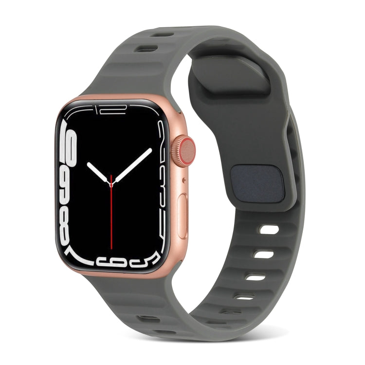 Square Buckle Stripes Silicone Watch Band, For Apple Watch Ultra 49mm