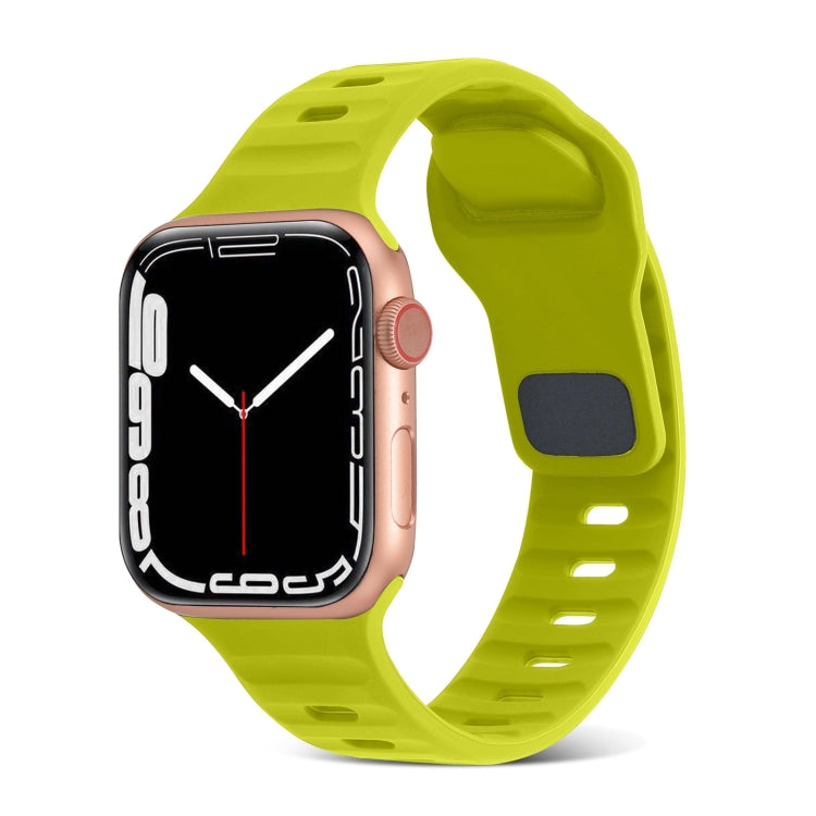 Square Buckle Stripes Silicone Watch Band, For Apple Watch Ultra 49mm