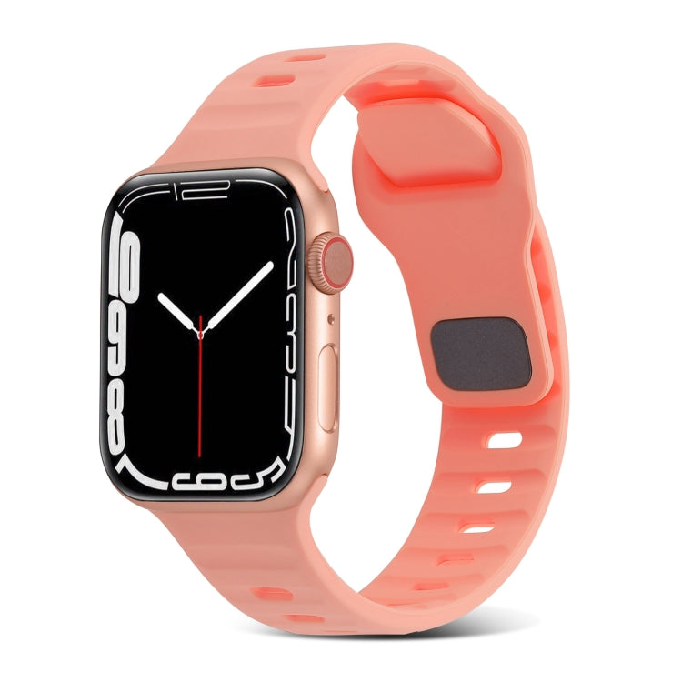 Square Buckle Stripes Silicone Watch Band, For Apple Watch SE 40mm