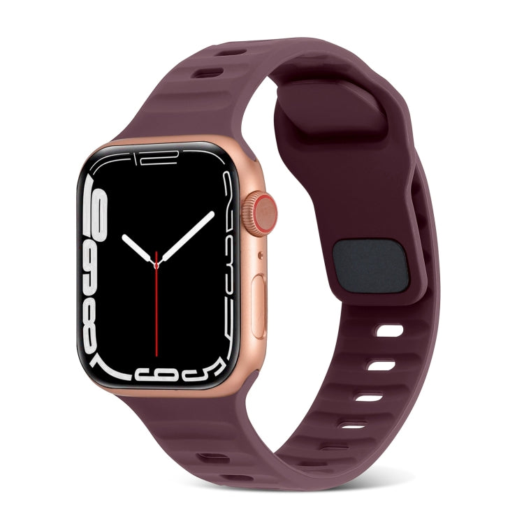 Square Buckle Stripes Silicone Watch Band, For Apple Watch SE 40mm