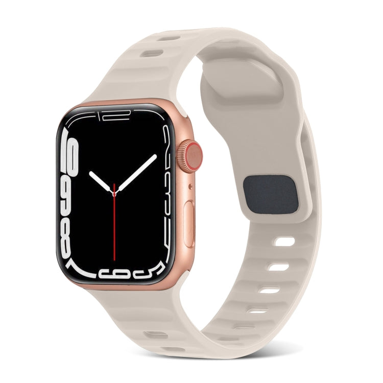 Square Buckle Stripes Silicone Watch Band, For Apple Watch SE 40mm