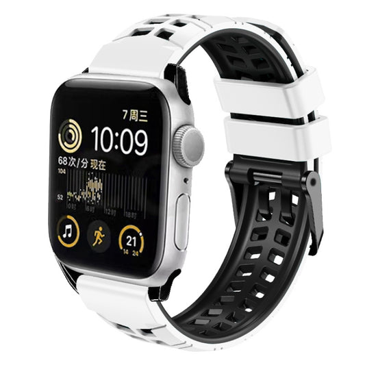 Twill Dual-row Buckle Silicone Watch Band, For Apple Watch Series 8 45mm, For Apple Watch SE 40mm, For Apple Watch SE 44mm