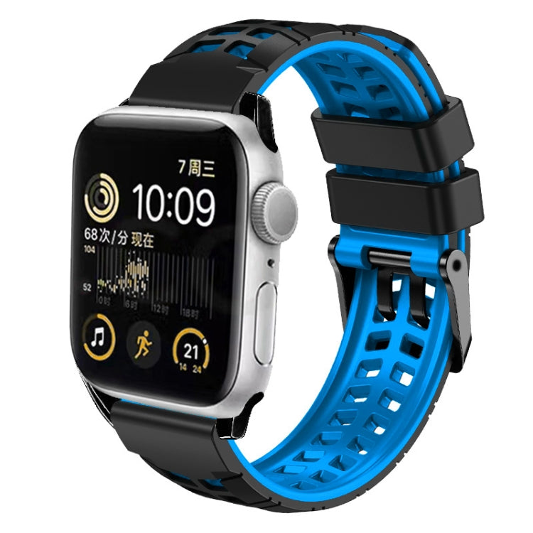 Twill Dual-row Buckle Silicone Watch Band, For Apple Watch Series 9 45mm, For Apple Watch SE 2022 40mm